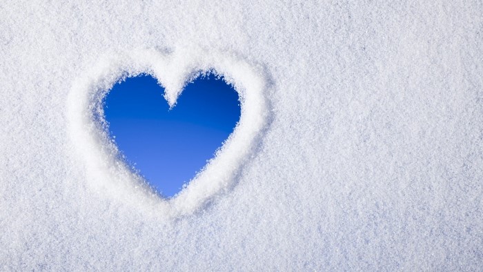 Heart shape in snow