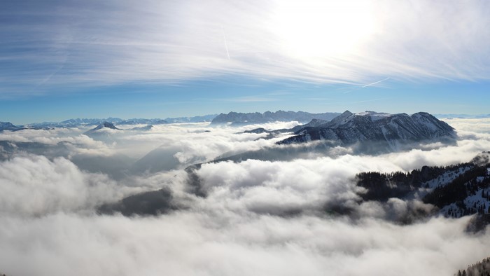 4K Cloudy Mountains Above the Clouds