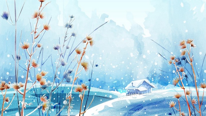 Winter Snow Landscape Painting