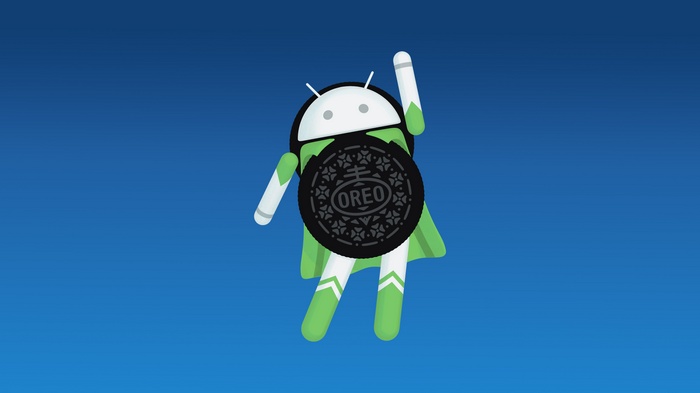 Android Oreo character with Oreo cookie shield
