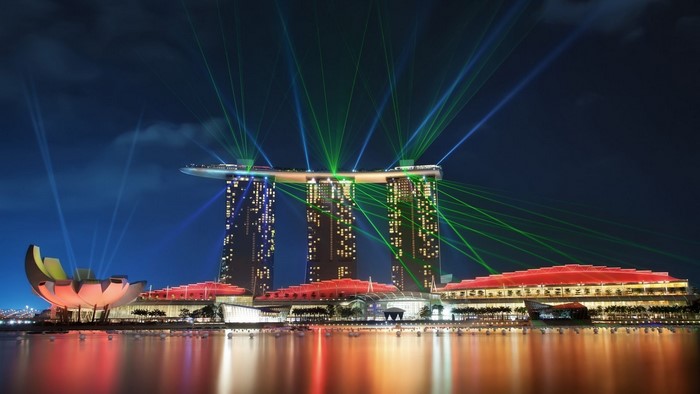 Marina Bay Sands with Laser Show