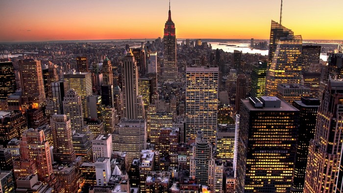 New York City Skyline at Sunset