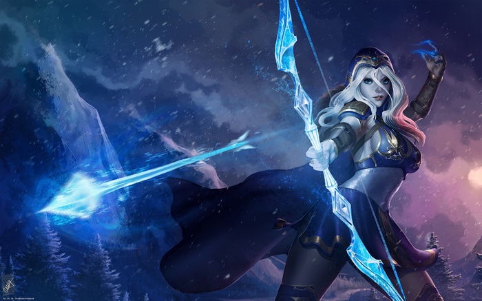 4K Ashe from League of Legends firing an ice arrow