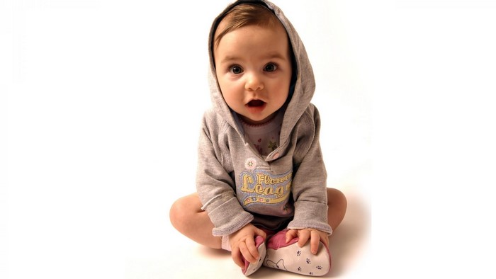 Cute Baby Wearing a Hoodie