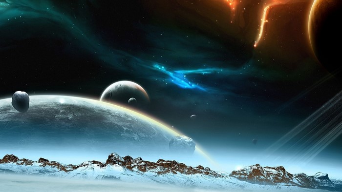 Outer Space Planets and Nebula