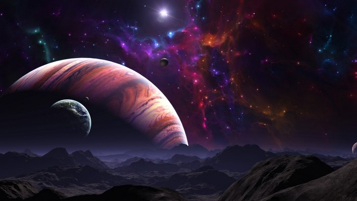 Outer Space Planets and Nebula