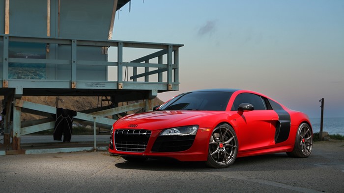 4K Red Audi R8 by Vorsteiner