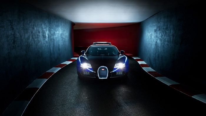 Bugatti Veyron on a race track