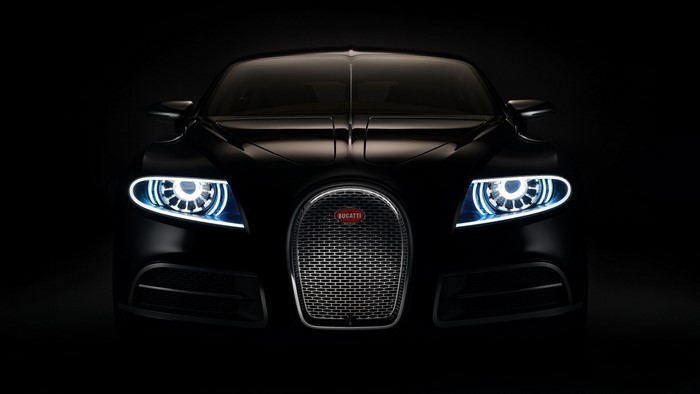 Black Bugatti Veyron Front View