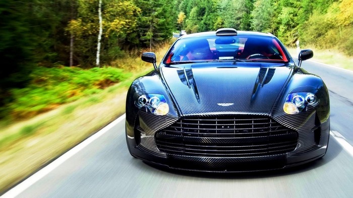 Aston Martin Vanquish carbon fiber sports car on road