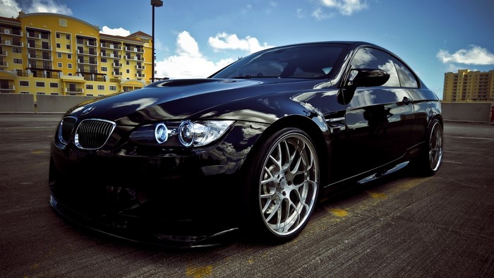Black BMW M3 Coupe on Parking Lot