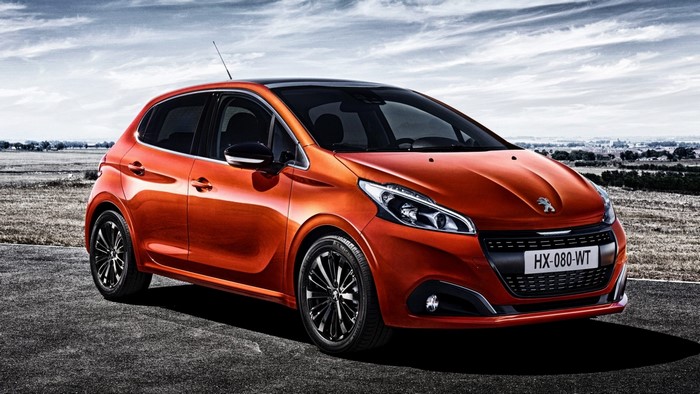 Orange Peugeot 208 2016 car