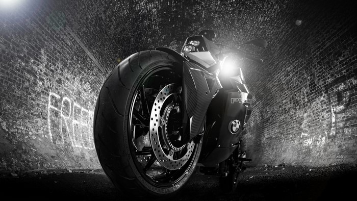 BMW F 800 R motorcycle in a tunnel