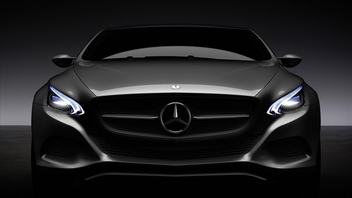 Black Mercedes Benz Front View