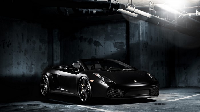 Black Lamborghini Gallardo Convertible with ADV.1 Wheels
