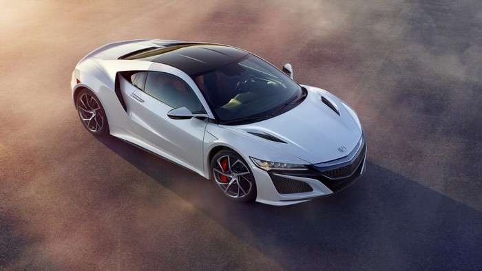 White 2017 Honda NSX sports car