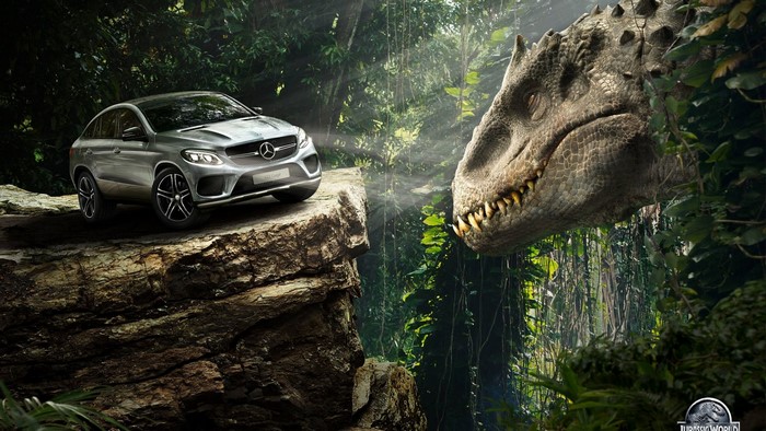 Mercedes-Benz GLE Coupe with Indominus Rex from Jurassic World