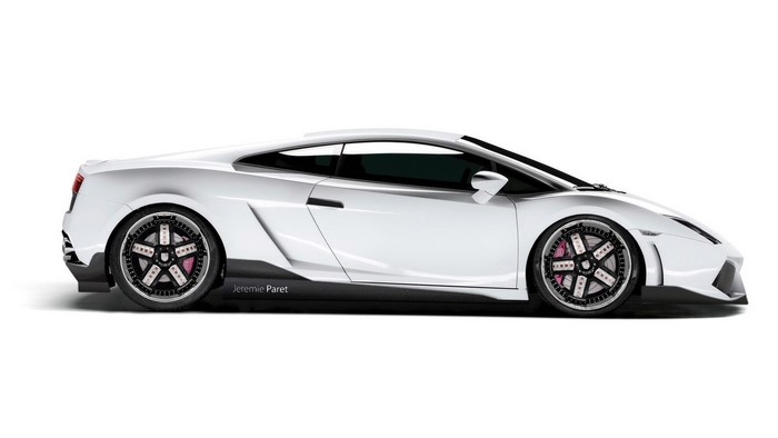 White Lamborghini Gallardo LP560 side view
