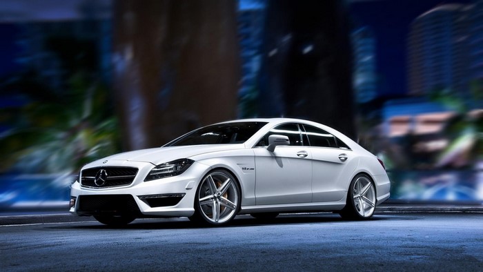 White Mercedes-Benz CLS 63 AMG luxury car