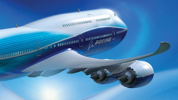 Boeing 747 airplane flying in the sky
