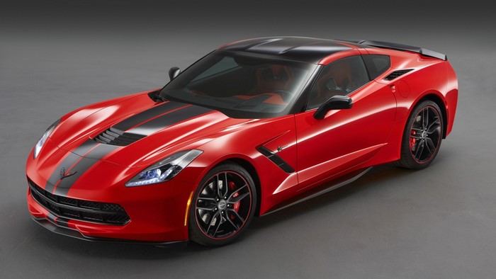 Red Chevrolet Corvette Stingray 2015 Sport Car