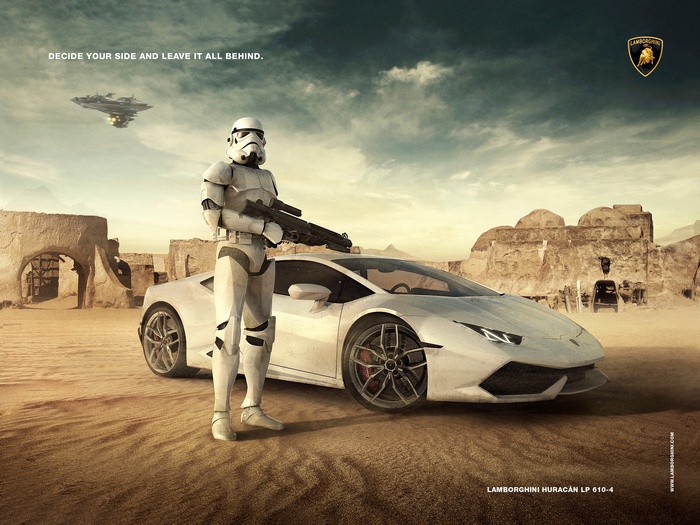 Stormtrooper with Lamborghini Huracan LP 610-4