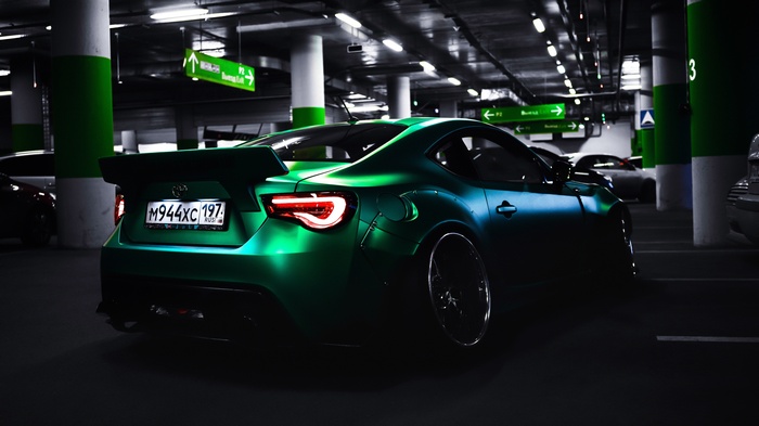 4K Custom Tuned Toyota Sports Car in Parking Garage