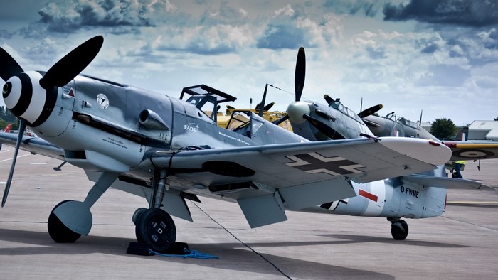 Messerschmitt Bf 109 Fighter Planes on Tarmac