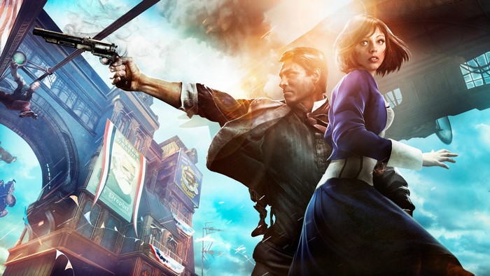 Booker DeWitt and Elizabeth from Bioshock Infinite