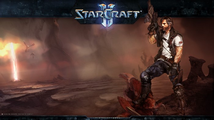 Jim Raynor from Starcraft II on a desolate planet