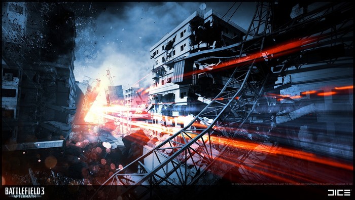 Battlefield 3 Aftermath destruction scene