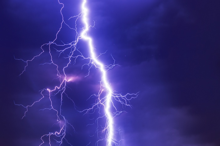 Thunderstorm, 5K, Blue sky, Lightning