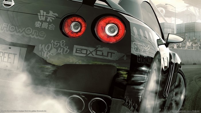Nissan GT-R drifting in Need for Speed ProStreet