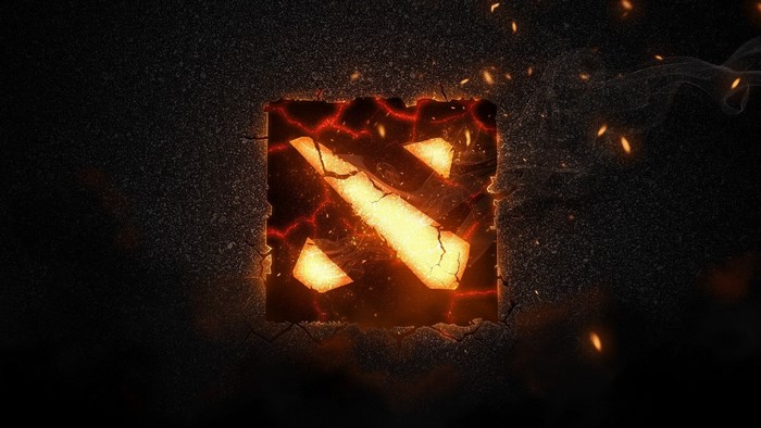Dota 2 Logo Cracked and Burning