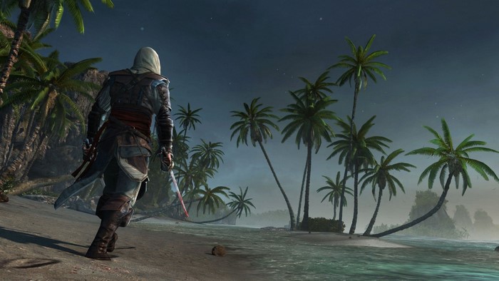 Edward Kenway from Assassins Creed on a beach