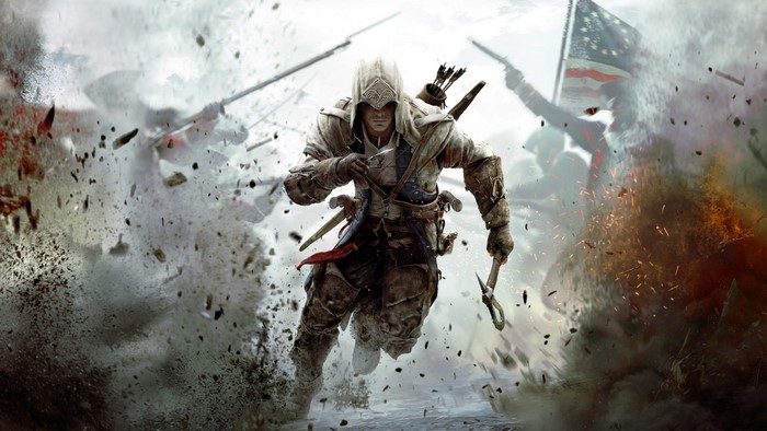 Connor Kenway from Assassins Creed III in battle
