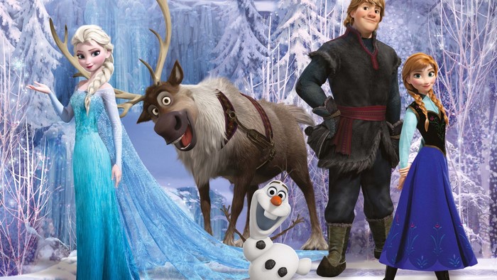 Elsa, Anna, Kristoff, Sven, and Olaf from Frozen
