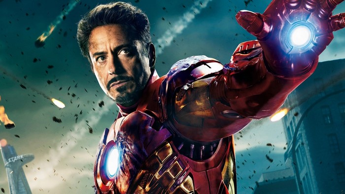Tony Stark as Iron Man in battle
