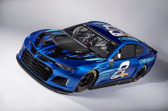 Blue Chevrolet Camaro ZL1 NASCAR Race Car 4K