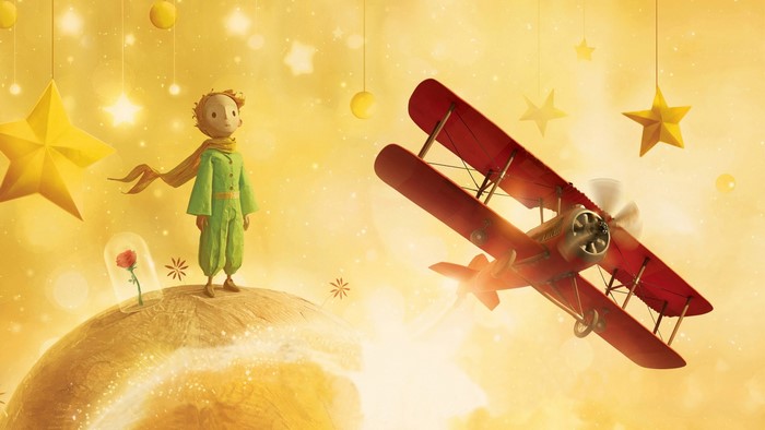 The Little Prince and a biplane