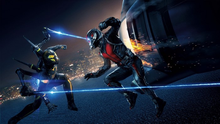Ant-Man and Yellowjacket fighting