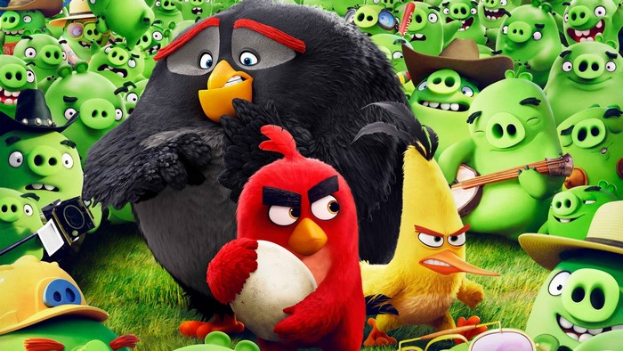 The Angry Birds Movie Red, Bomb, Chuck, and Pigs