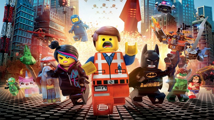 The Lego Movie characters in a city