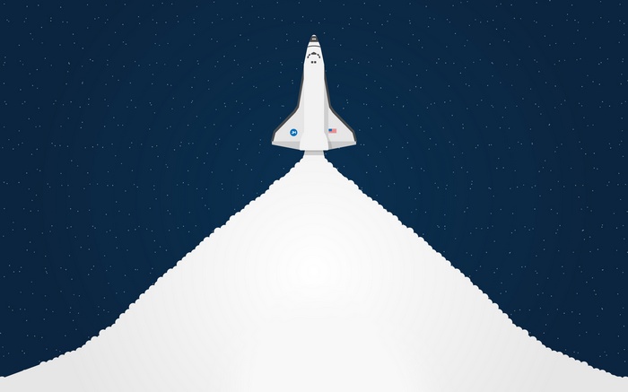 Space Shuttle Launching into Space