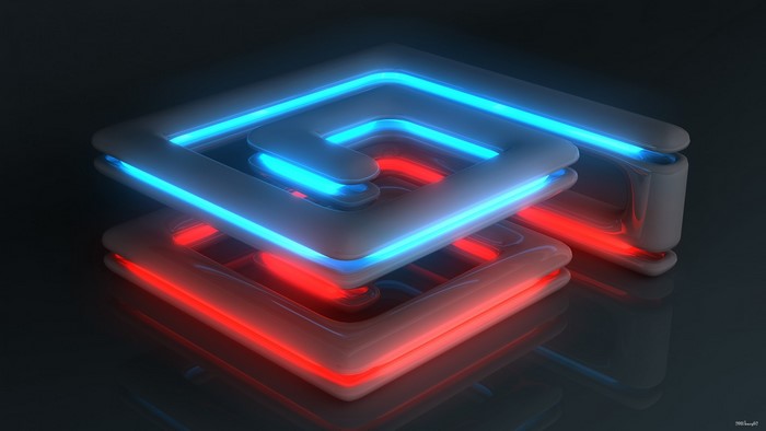 Neon Light Spiral Abstract Design