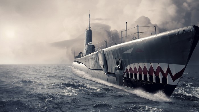 Submarine with Shark Teeth Artwork