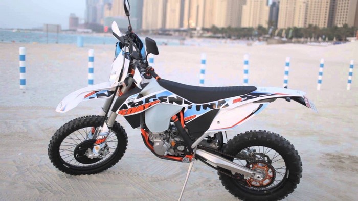 KTM EXC Motorcycle on a Beach