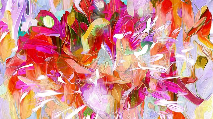 Abstract floral art with vibrant colors