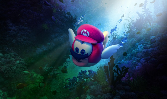 4K Super Mario Odyssey Underwater