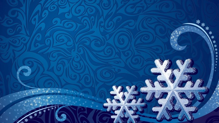 Blue Snowflake Pattern with Swirls